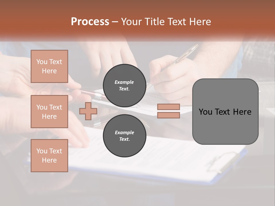 Two People Writing On A Piece Of Paper PowerPoint Template