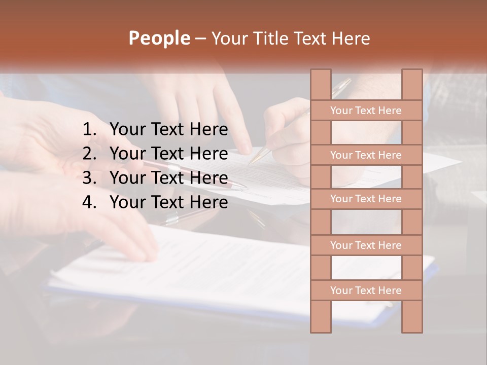 Two People Writing On A Piece Of Paper PowerPoint Template