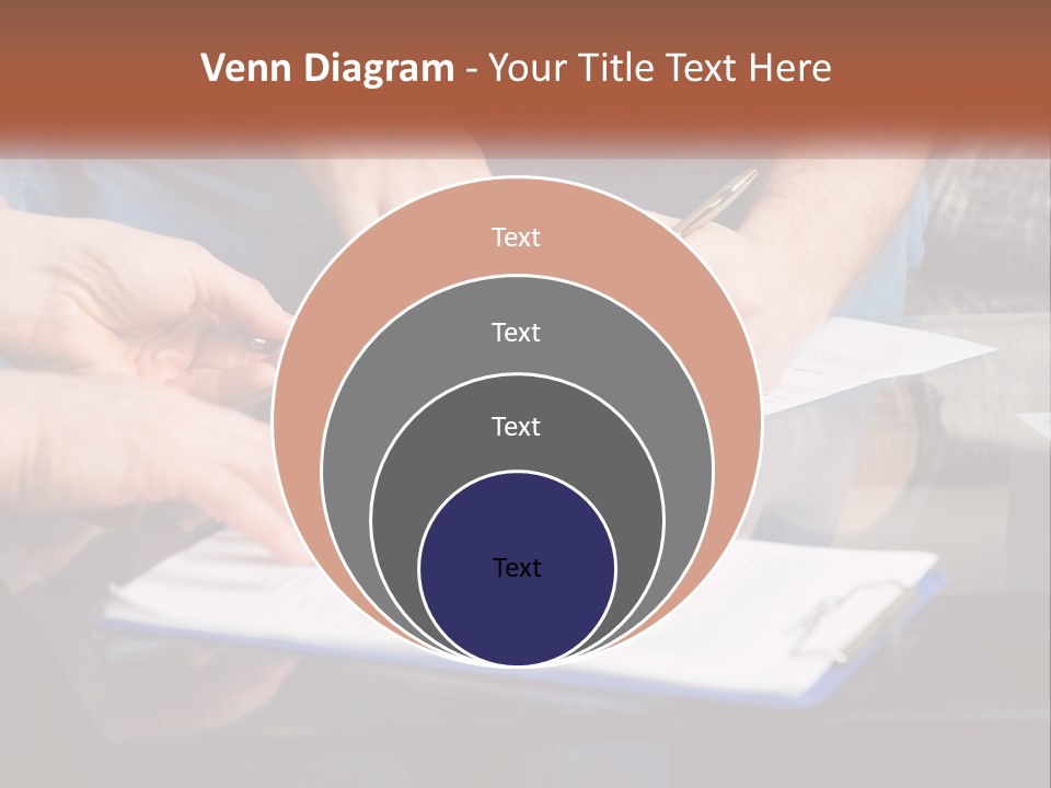 Two People Writing On A Piece Of Paper PowerPoint Template