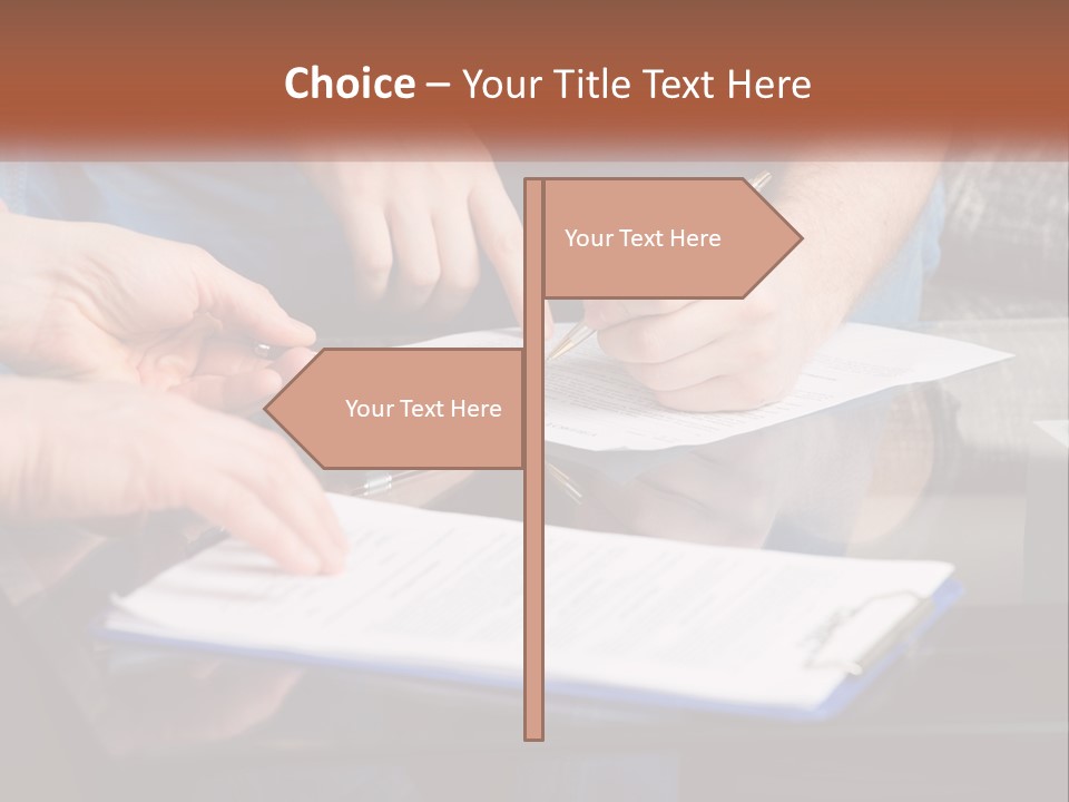 Two People Writing On A Piece Of Paper PowerPoint Template