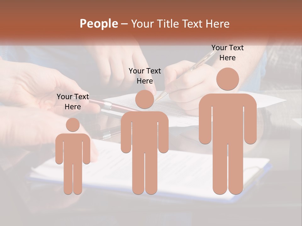 Two People Writing On A Piece Of Paper PowerPoint Template