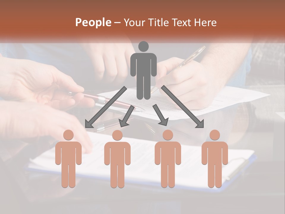 Two People Writing On A Piece Of Paper PowerPoint Template