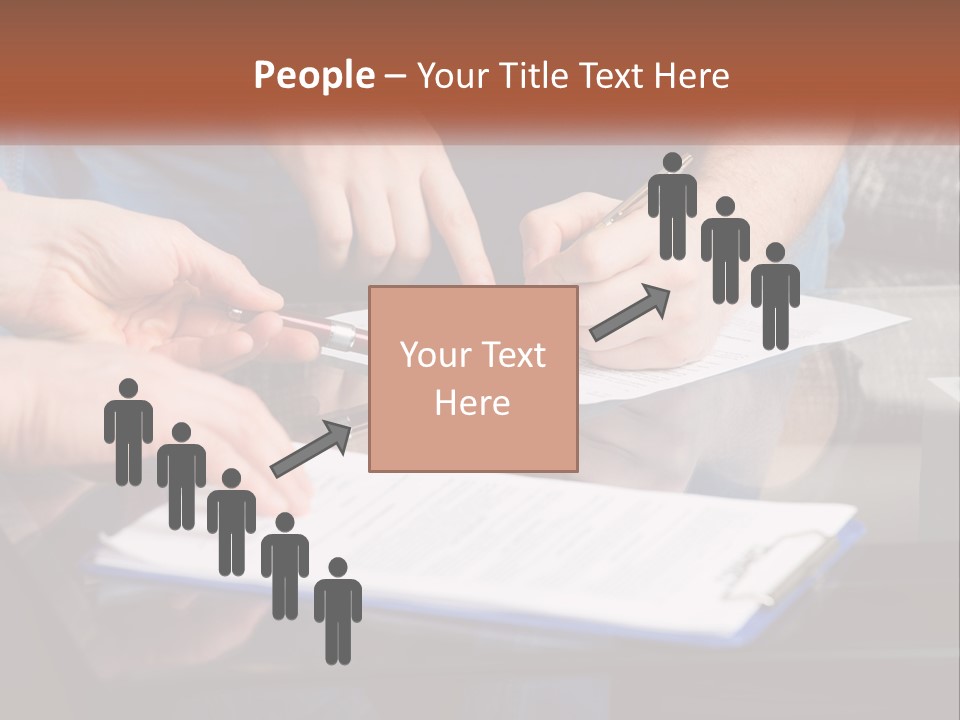 Two People Writing On A Piece Of Paper PowerPoint Template