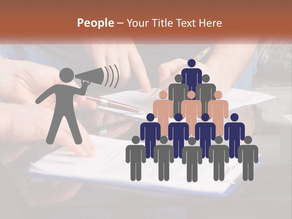 Two People Writing On A Piece Of Paper PowerPoint Template