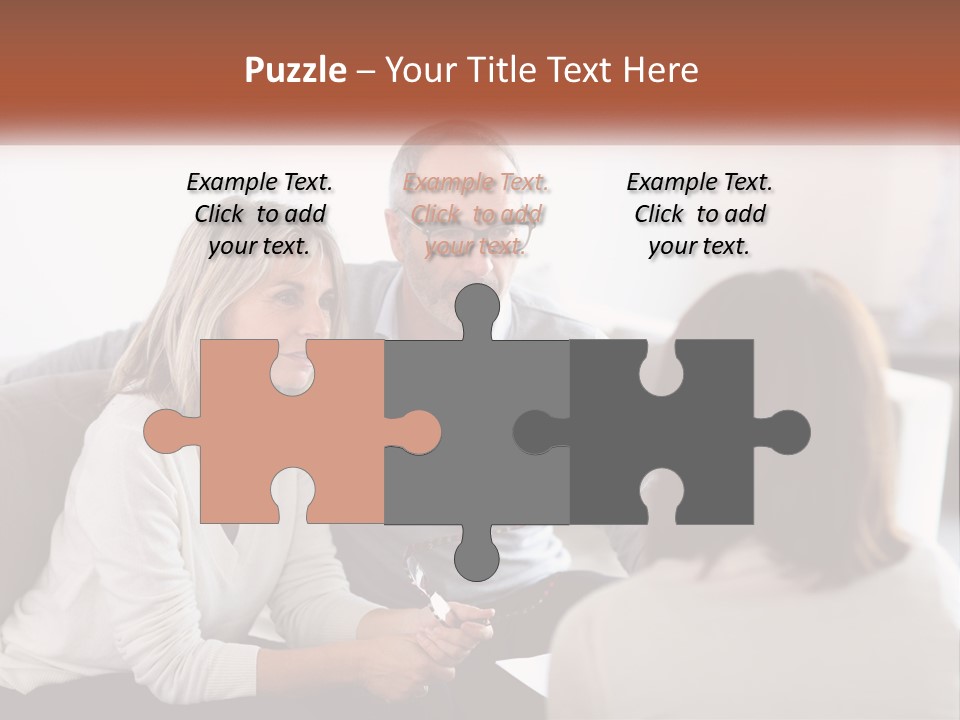 A Man And Woman Sitting On A Couch Talking To Each Other PowerPoint Template