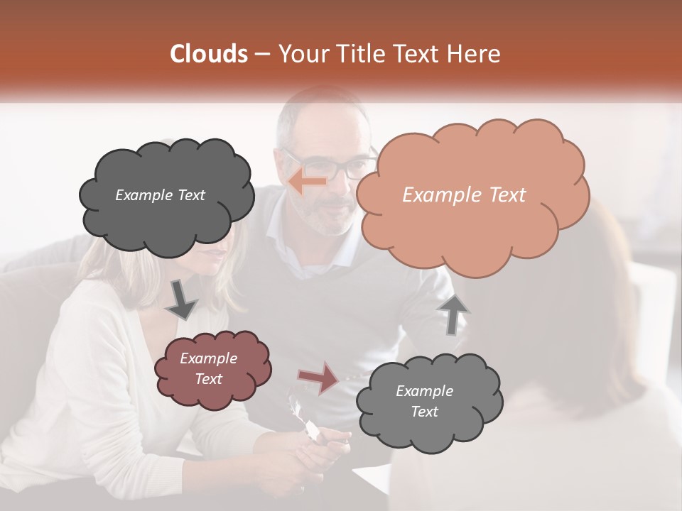A Man And Woman Sitting On A Couch Talking To Each Other PowerPoint Template