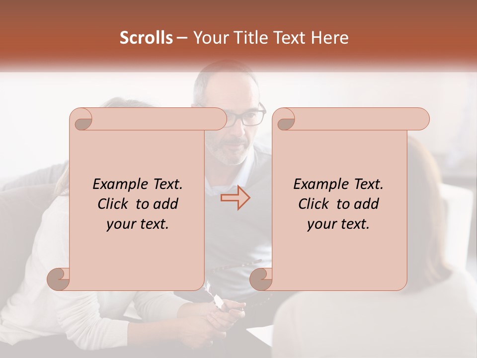 A Man And Woman Sitting On A Couch Talking To Each Other PowerPoint Template