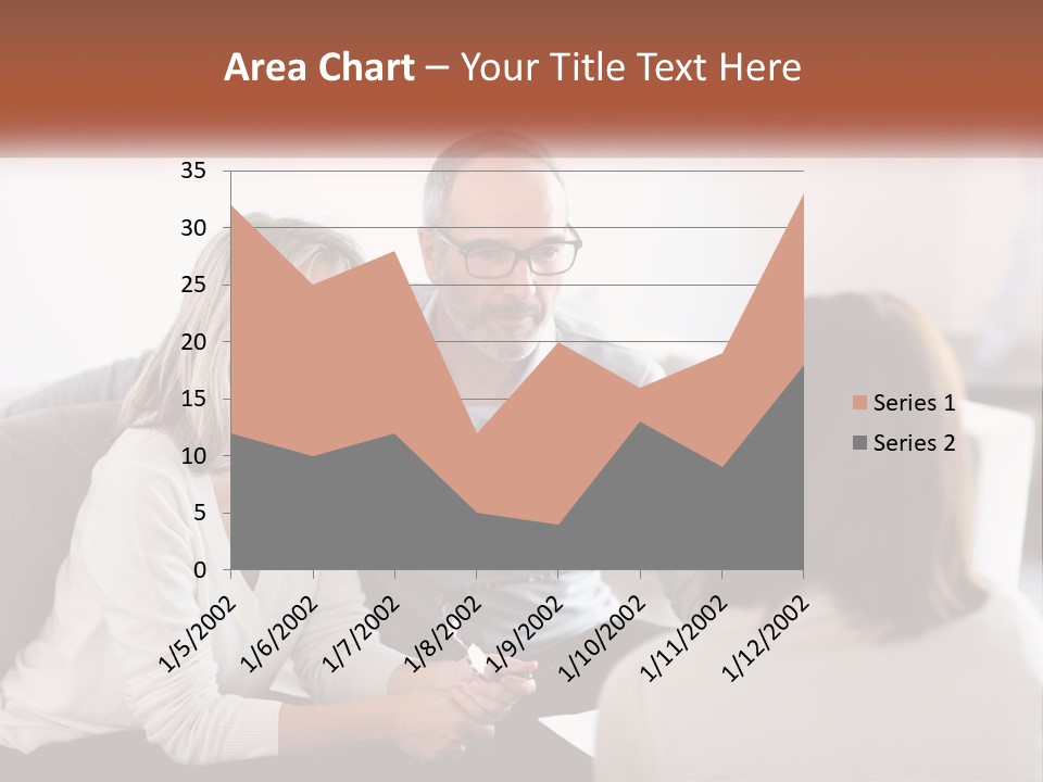 A Man And Woman Sitting On A Couch Talking To Each Other PowerPoint Template