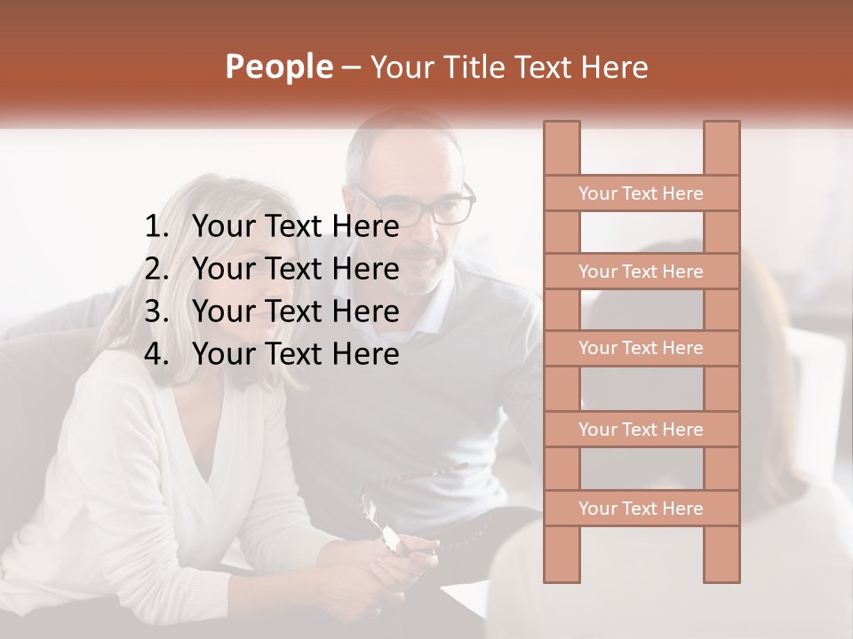 A Man And Woman Sitting On A Couch Talking To Each Other PowerPoint Template