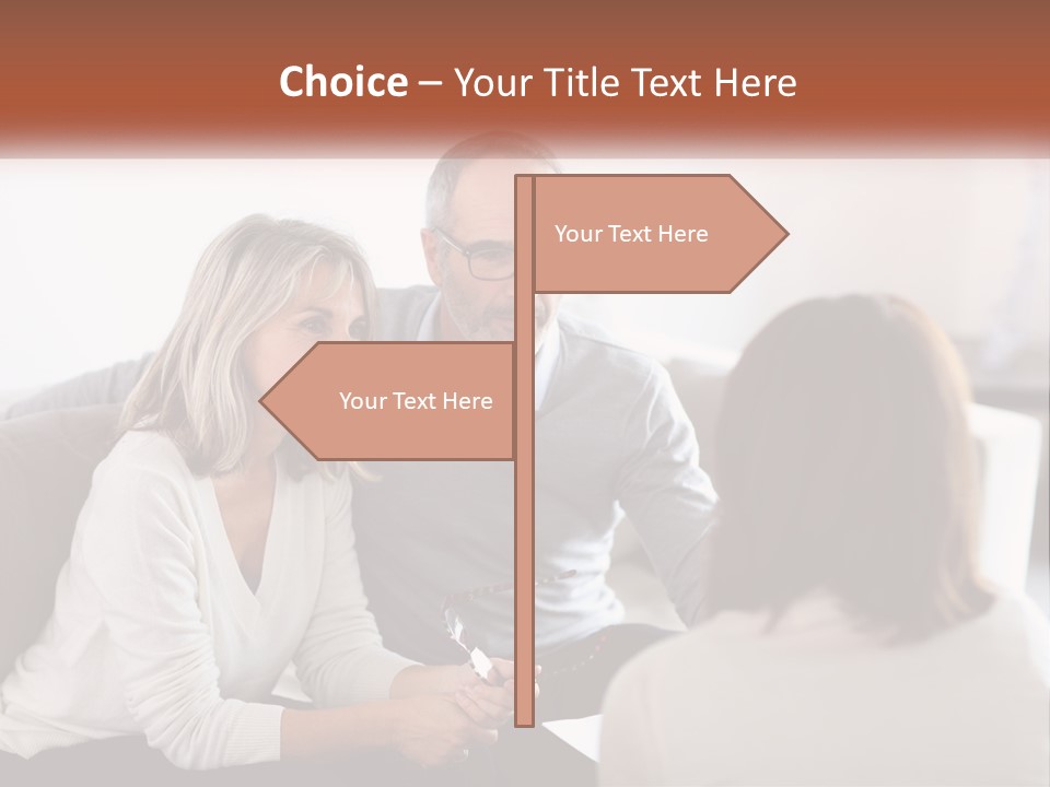 A Man And Woman Sitting On A Couch Talking To Each Other PowerPoint Template