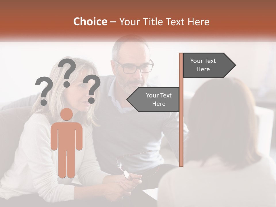 A Man And Woman Sitting On A Couch Talking To Each Other PowerPoint Template