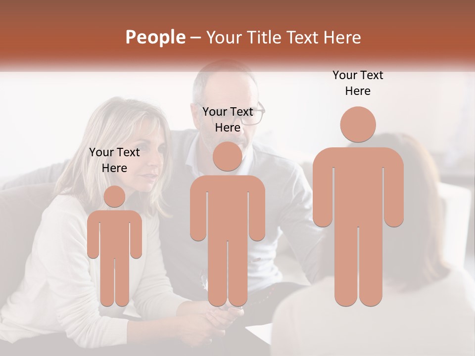 A Man And Woman Sitting On A Couch Talking To Each Other PowerPoint Template