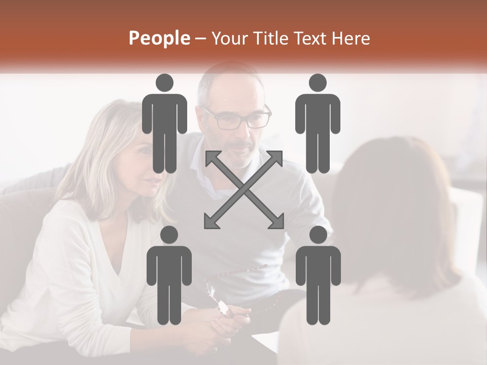 A Man And Woman Sitting On A Couch Talking To Each Other PowerPoint Template