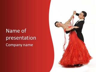 A Man And A Woman Are Performing A Salsa PowerPoint Template
