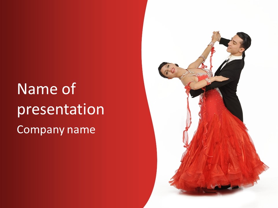 A Man And A Woman Are Performing A Salsa PowerPoint Template