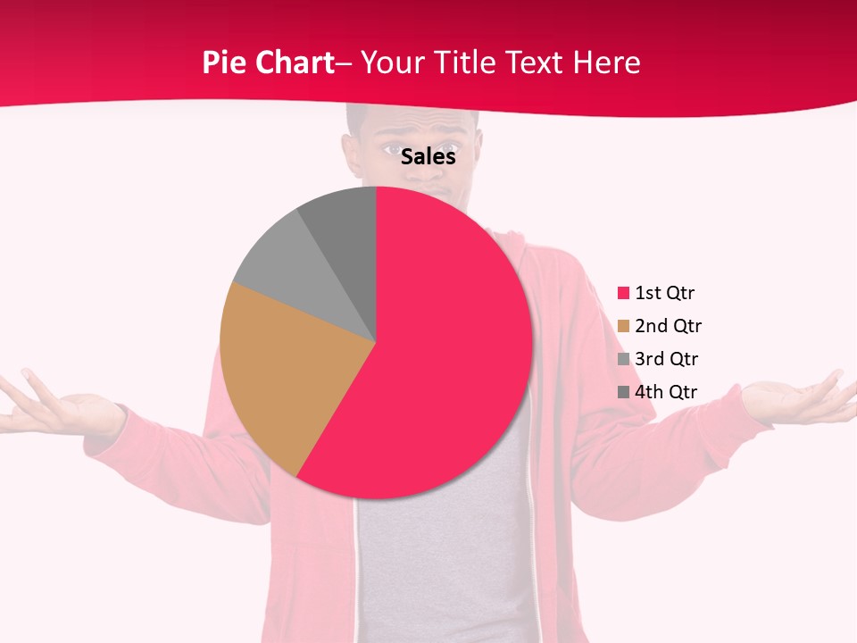 A Man In A Red Jacket Is Holding His Hands Out PowerPoint Template