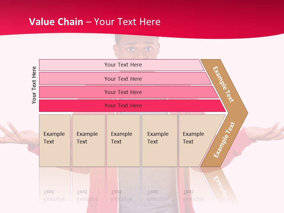 A Man In A Red Jacket Is Holding His Hands Out PowerPoint Template