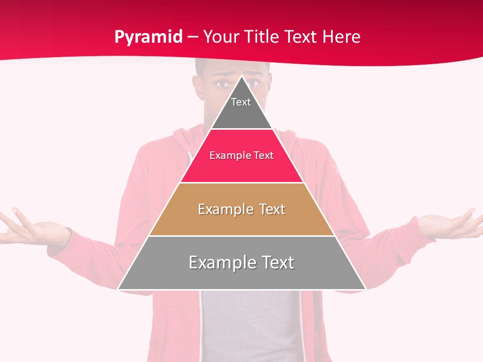 A Man In A Red Jacket Is Holding His Hands Out PowerPoint Template