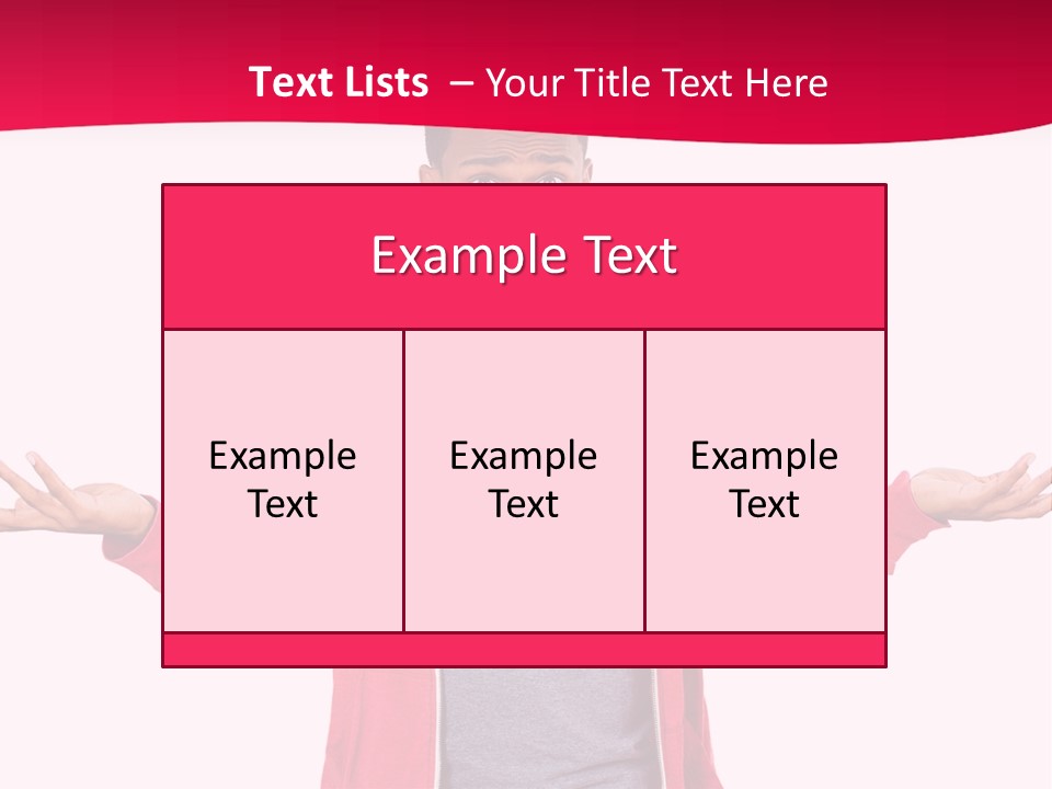 A Man In A Red Jacket Is Holding His Hands Out PowerPoint Template