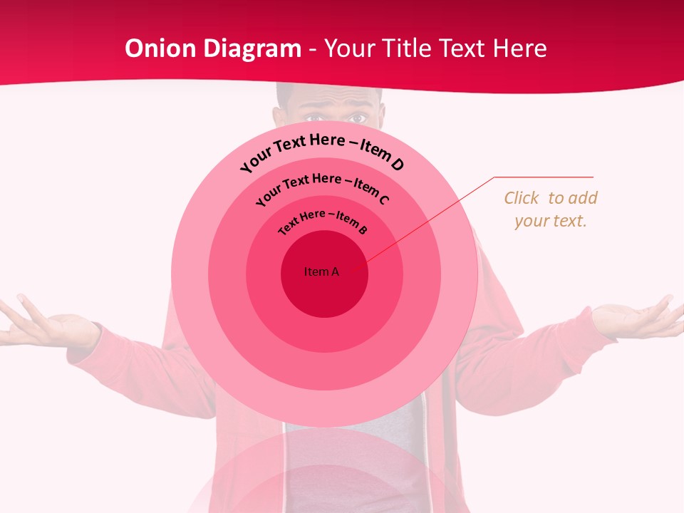 A Man In A Red Jacket Is Holding His Hands Out PowerPoint Template