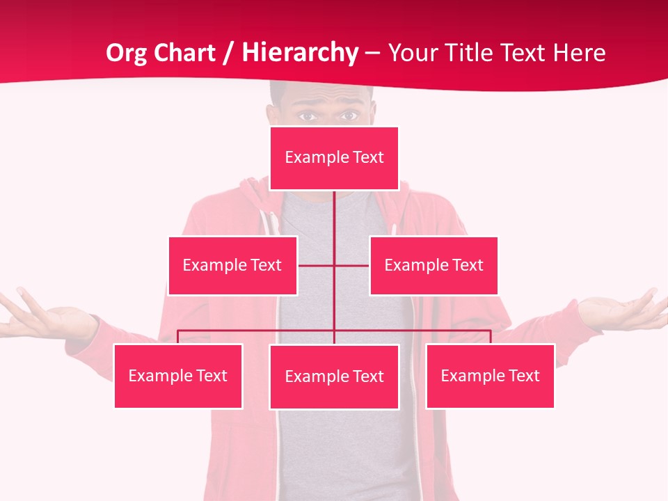 A Man In A Red Jacket Is Holding His Hands Out PowerPoint Template