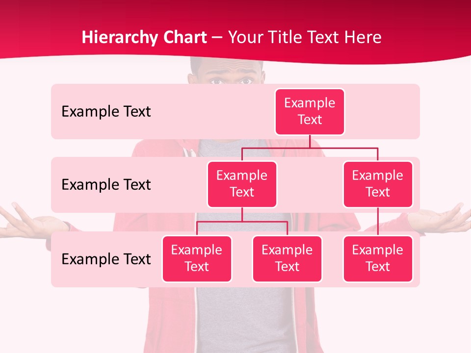 A Man In A Red Jacket Is Holding His Hands Out PowerPoint Template