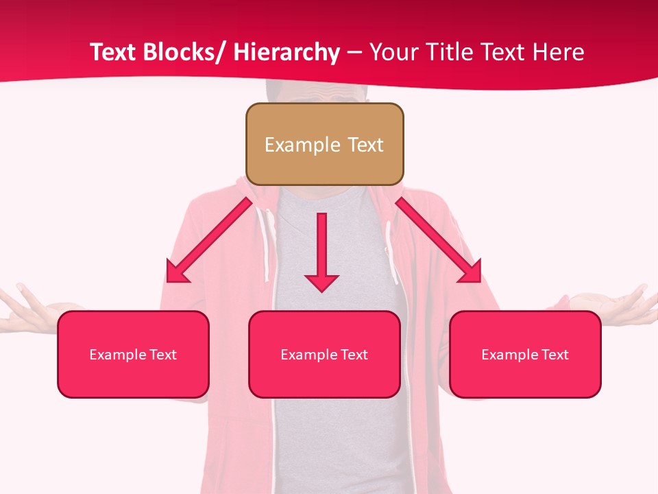 A Man In A Red Jacket Is Holding His Hands Out PowerPoint Template