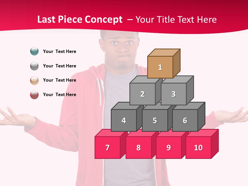 A Man In A Red Jacket Is Holding His Hands Out PowerPoint Template