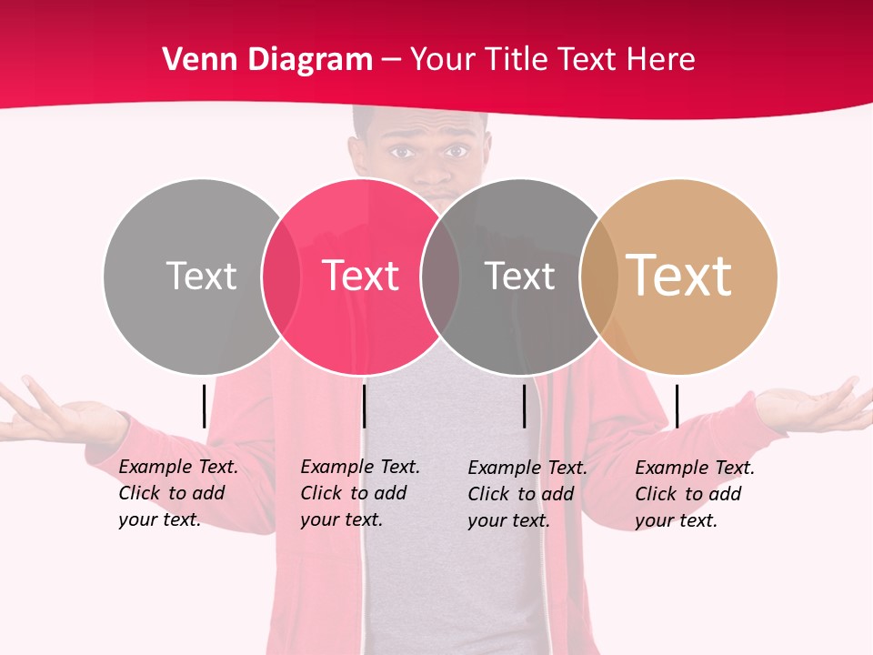 A Man In A Red Jacket Is Holding His Hands Out PowerPoint Template