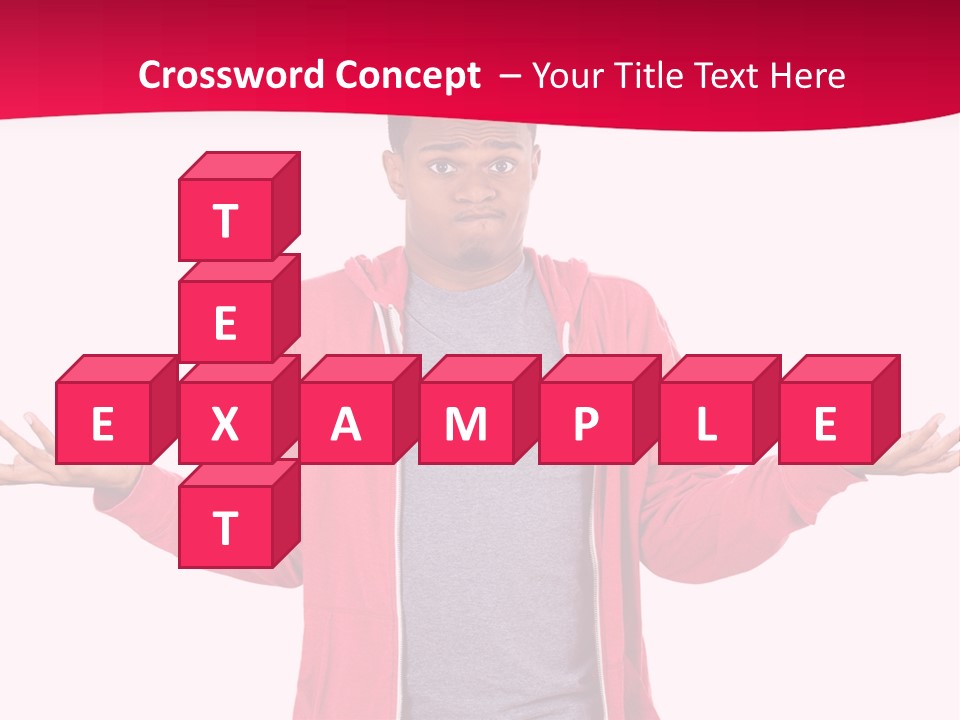 A Man In A Red Jacket Is Holding His Hands Out PowerPoint Template