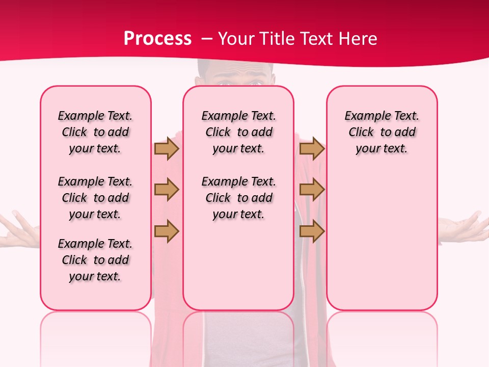 A Man In A Red Jacket Is Holding His Hands Out PowerPoint Template