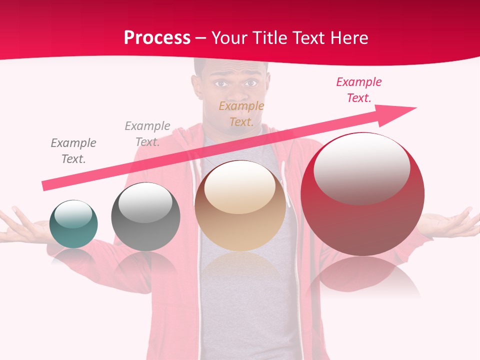 A Man In A Red Jacket Is Holding His Hands Out PowerPoint Template