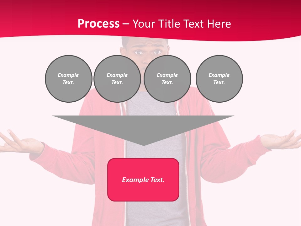 A Man In A Red Jacket Is Holding His Hands Out PowerPoint Template