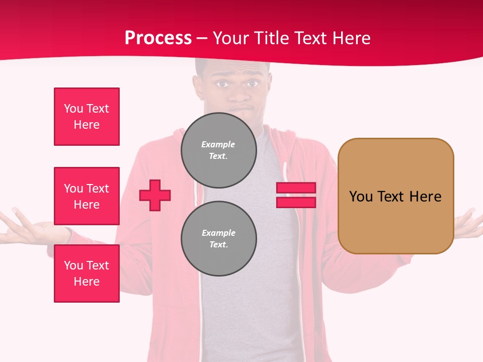 A Man In A Red Jacket Is Holding His Hands Out PowerPoint Template