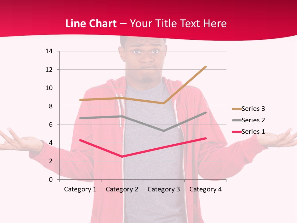 A Man In A Red Jacket Is Holding His Hands Out PowerPoint Template