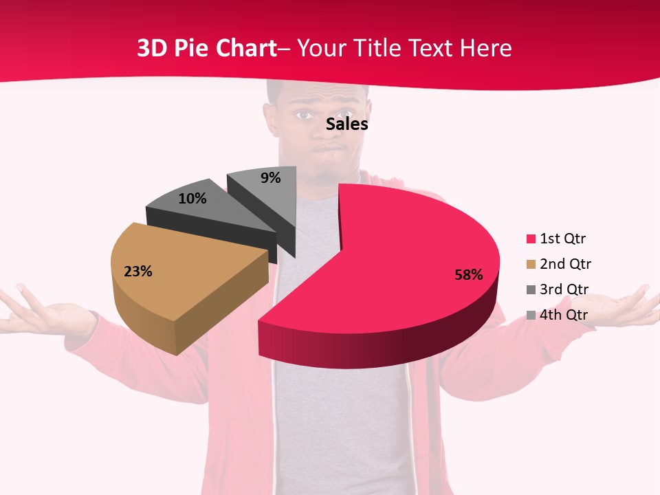 A Man In A Red Jacket Is Holding His Hands Out PowerPoint Template
