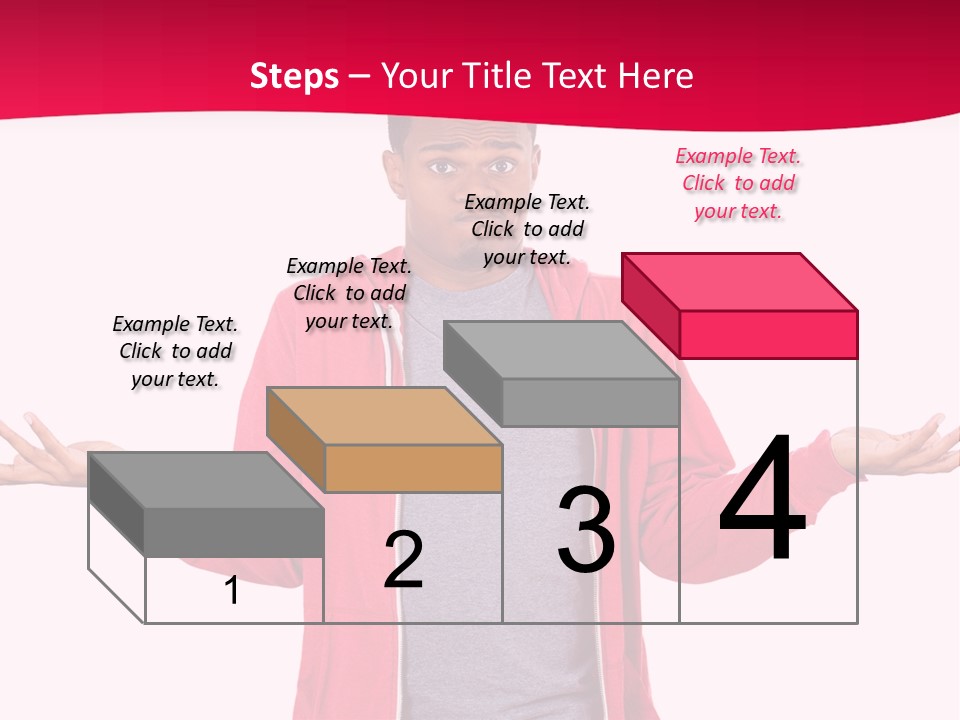 A Man In A Red Jacket Is Holding His Hands Out PowerPoint Template