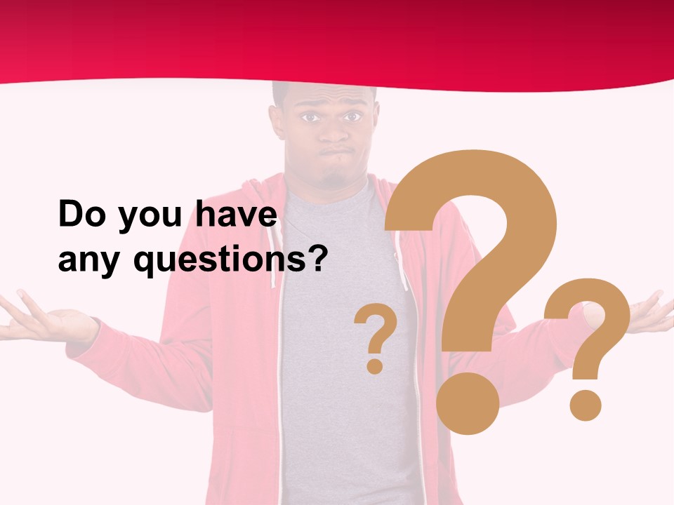 A Man In A Red Jacket Is Holding His Hands Out PowerPoint Template