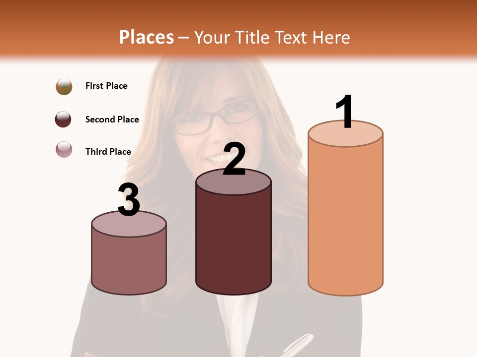 A Woman In A Business Suit Writing On A Clipboard PowerPoint Template