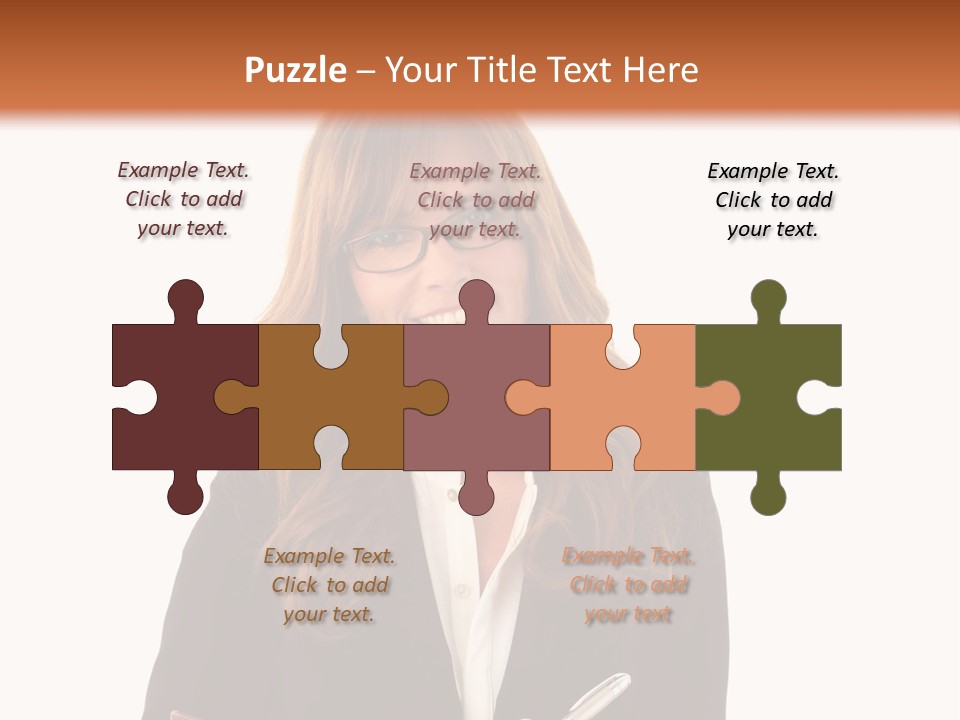 A Woman In A Business Suit Writing On A Clipboard PowerPoint Template