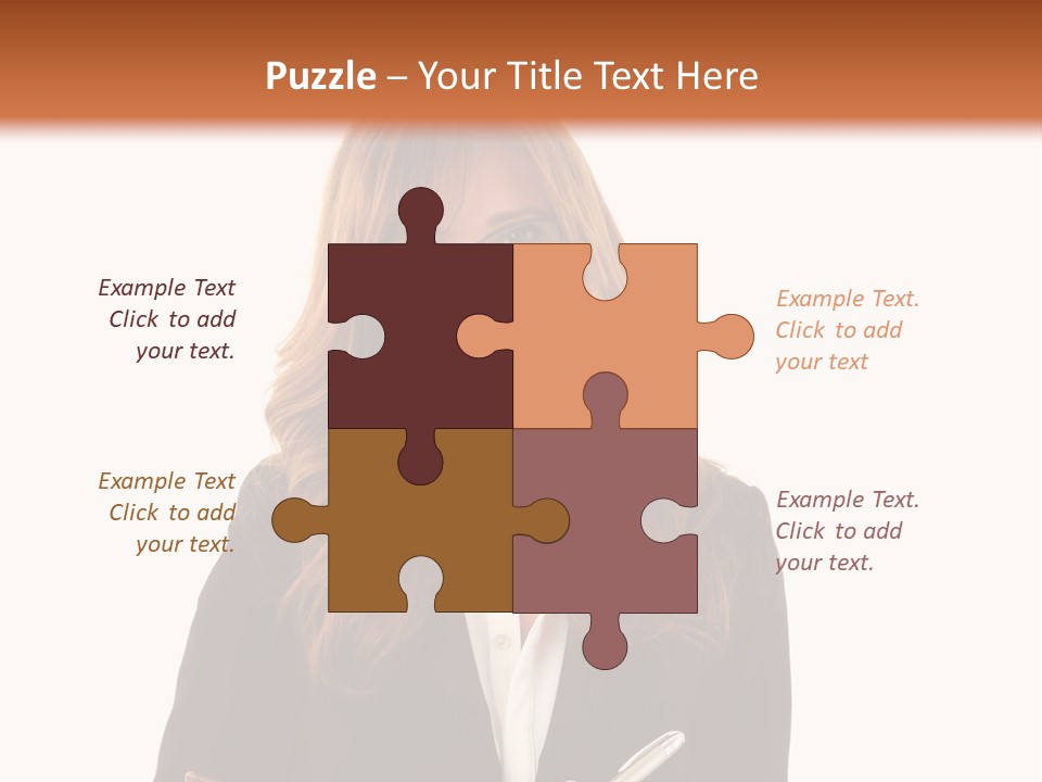 A Woman In A Business Suit Writing On A Clipboard PowerPoint Template