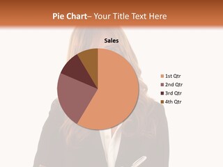 A Woman In A Business Suit Writing On A Clipboard PowerPoint Template