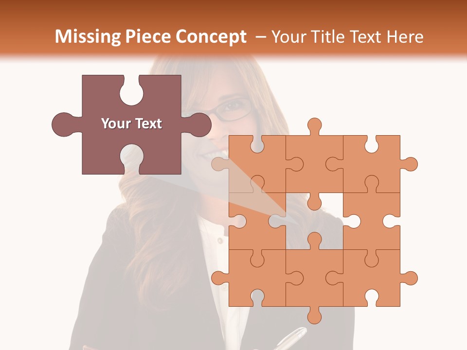 A Woman In A Business Suit Writing On A Clipboard PowerPoint Template