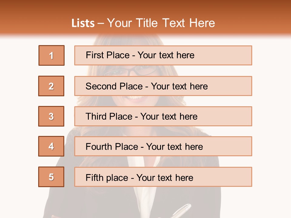 A Woman In A Business Suit Writing On A Clipboard PowerPoint Template