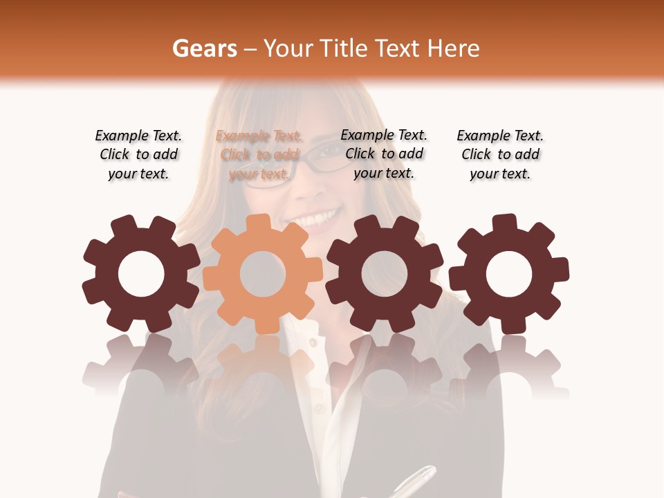 A Woman In A Business Suit Writing On A Clipboard PowerPoint Template