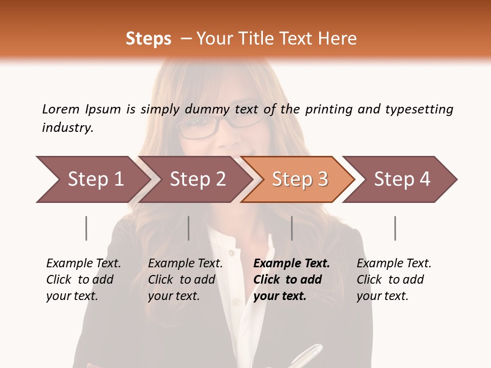 A Woman In A Business Suit Writing On A Clipboard PowerPoint Template