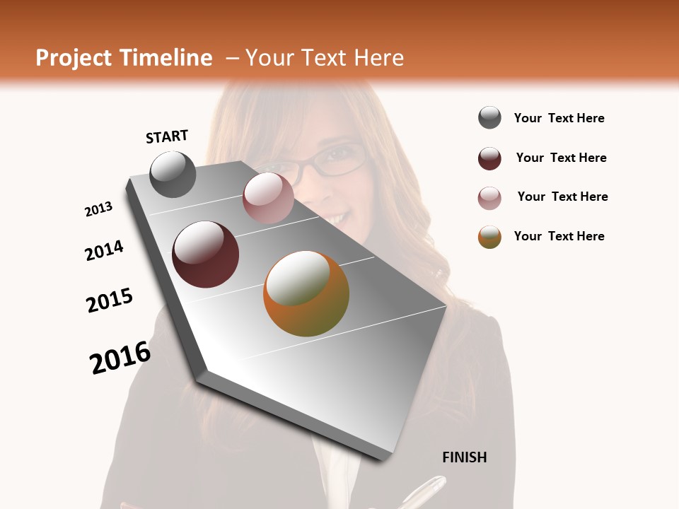 A Woman In A Business Suit Writing On A Clipboard PowerPoint Template