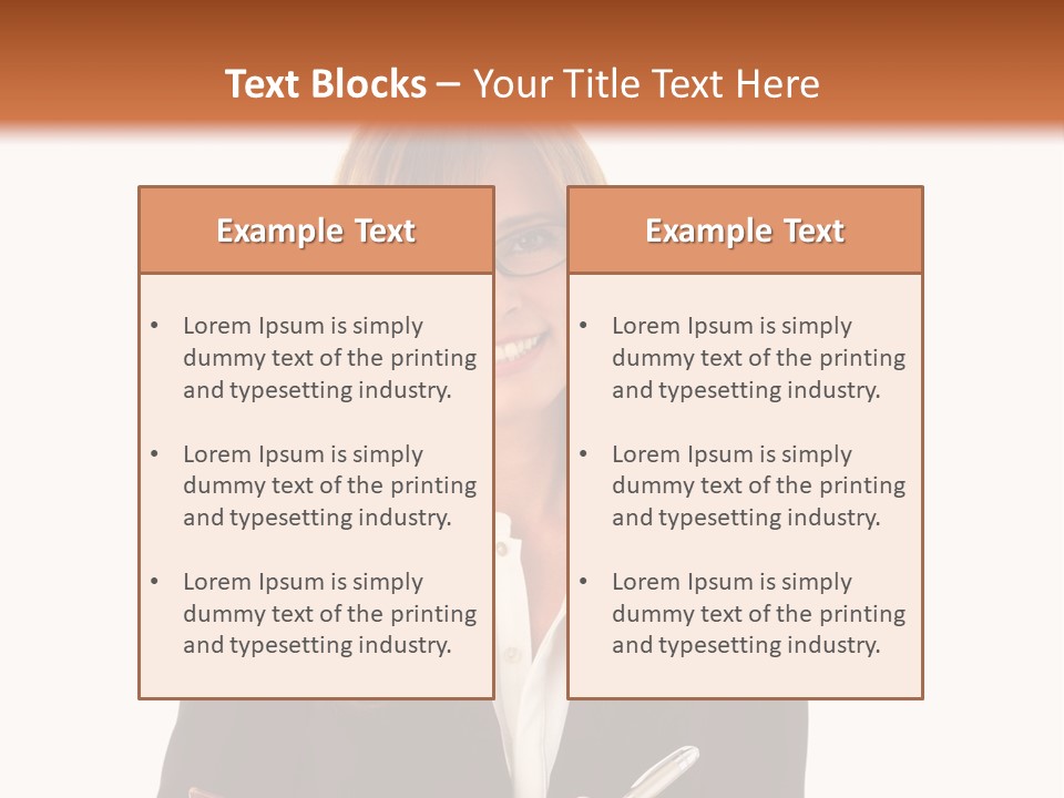 A Woman In A Business Suit Writing On A Clipboard PowerPoint Template