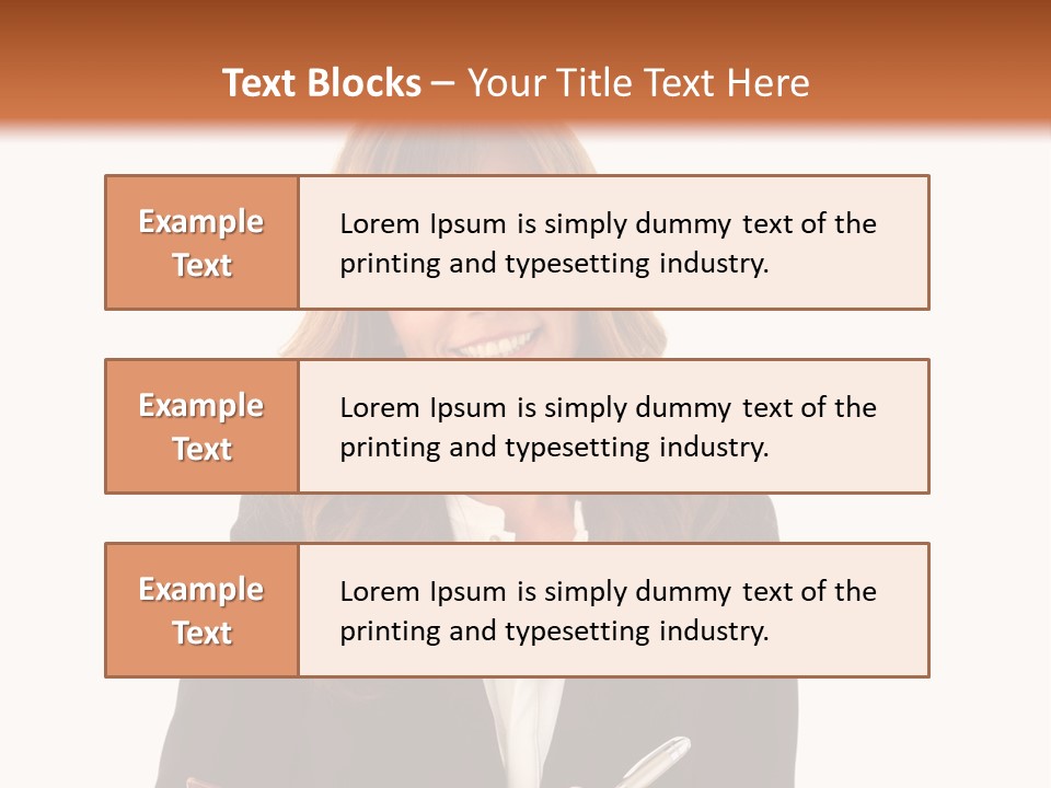 A Woman In A Business Suit Writing On A Clipboard PowerPoint Template