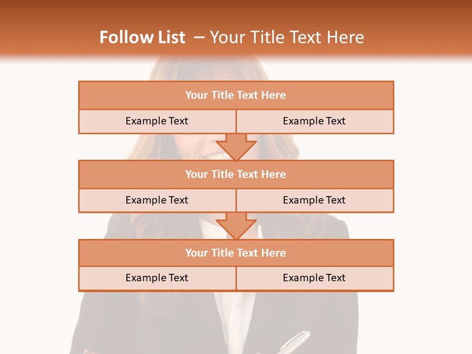 A Woman In A Business Suit Writing On A Clipboard PowerPoint Template